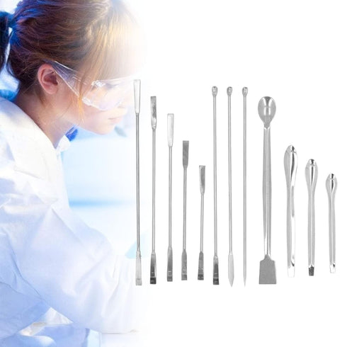Stainless Steel Medicine Spoon Laboratory Scraper Mini Spoon Set for Trace Drugs and Reagents