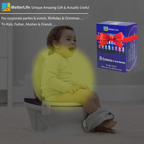 2Pack 8 Toilet Light Motion Sensor - The Original Color Changing LED Glow Bowl Inside Toilet Night Light for Bathroom