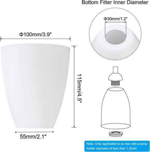 4.5" 3.9" 1.2" 4 Pack Bulb PATIKIL High Diameter Fitter Plastic Lampshade, Plastic Lamp Shade Replacement Light Cover