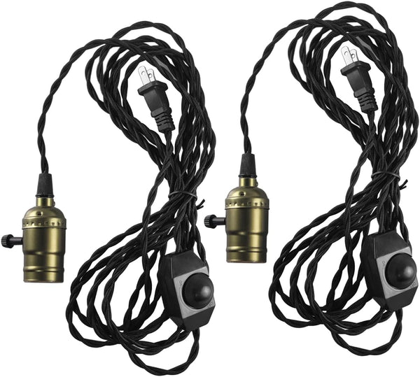 15FT Vintage Pendant Light Cord with Dimmer, Hanging Light Cord with Plug,