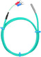K Type Thermocouple, Silicone Temperature Sensor with Soft Cable, Green 5x30mm Stainless Steel Probe