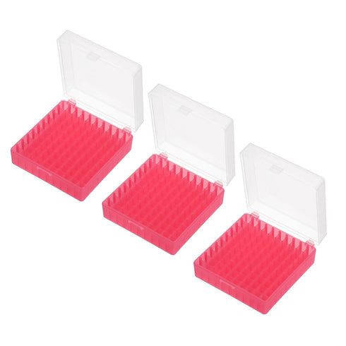 PATIKIL 100 Well Centrifuge Tube Freezer Storage Box, 3 Pcs Polypropylene Lockable Tube Rack for 1.5/1.8/2ML