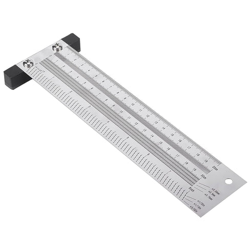 T Type Marking Ruler Hole Ruler for Woodworking, 8 Inch Carpenter Line Gauge Measuring Tool