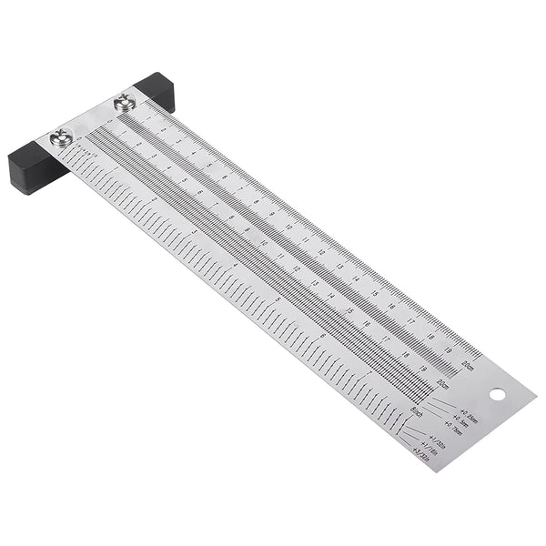 T Type Marking Ruler Hole Ruler for Woodworking, 8 Inch Carpenter Line Gauge Measuring Tool