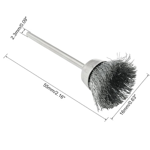 20Pcs Wire Wheel Brushes Cup-shape Steel Wire Brushes with 3/32" Shank for Rotary Tools
