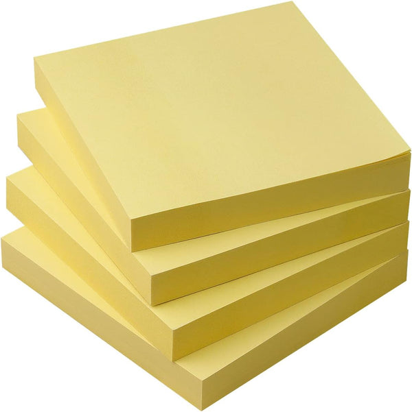 Sticky Notes 3x3 Self-Stick Notes Pads with Bright Colors, Easy to Post for Office, Shool, Home, 4 Pads/Pack, 90 Sheets/Pad (Yellow) by Osboo