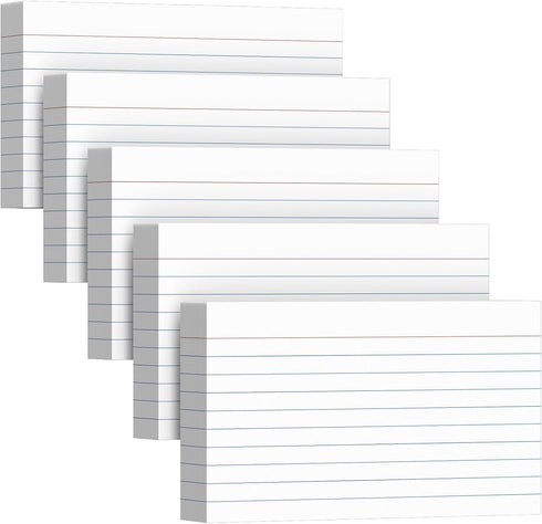 Gehanfai 250 Count Index Cards 3 x 5 Inch, Thick White Lined Note