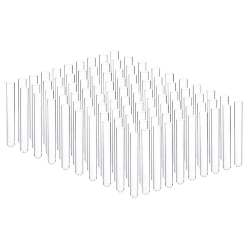 PATIKIL 8ml Plastic Test Tubes, 100Pcs 100x13mm for Scientific Experiments, Party Decoration, Lab Use