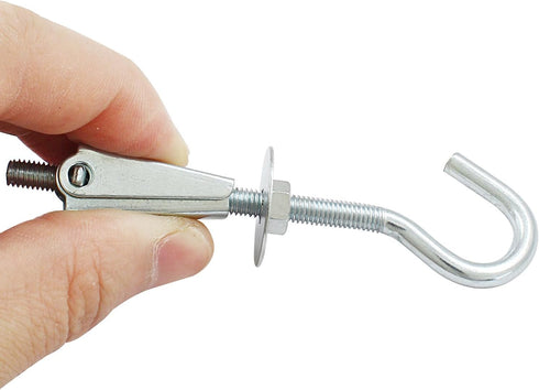 Hordion 4 Packs Heavy Duty Plasterboard Ceiling Hooks, Spring Toggle Wing Bolts Hanger for Hanging Plants