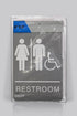 Headline Sign 5222 ADA Wheelchair Accessible Restroom Sign, 6 x 9 Inches, Light Gray/White, Made in USA