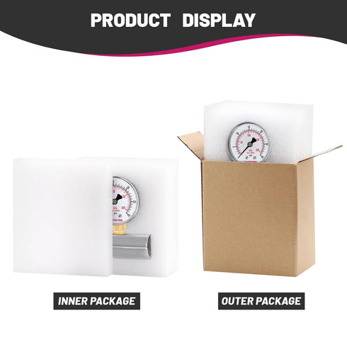 Gas Test Pressure Gauge 0-100psi/kpa, 2" Dial Size, Chrome Plated Steel Body, 3/4" FNPT Connection