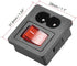 uxcell C8-8 Panel Mount Plug Adapter, AC 250V 2.5A 2 Pins with 3P Red Light ON-OFF Switch, 2pcs