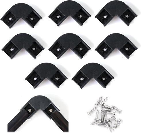 Muzata 8PACK Black LED Channel Corner Connector Kit L-Shape for U1SW U Shape Black LED Channels System