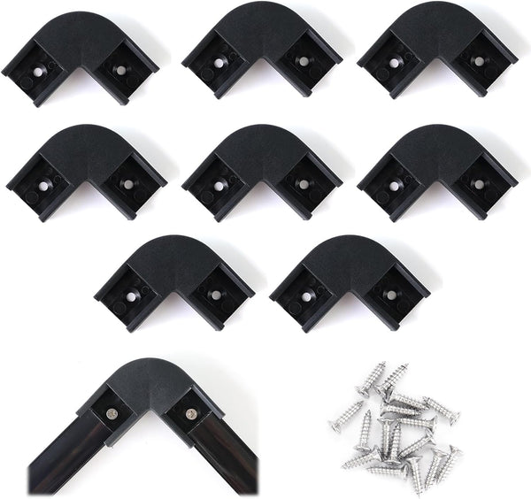 Muzata 8PACK Black LED Channel Corner Connector Kit L-Shape for U1SW U Shape Black LED Channels System