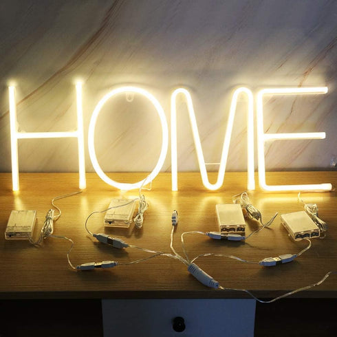 ENUOLI Warm White Letters Neon Night Light LED Alphabet Marquee Light Neon Letters Sign Decorative Words Light