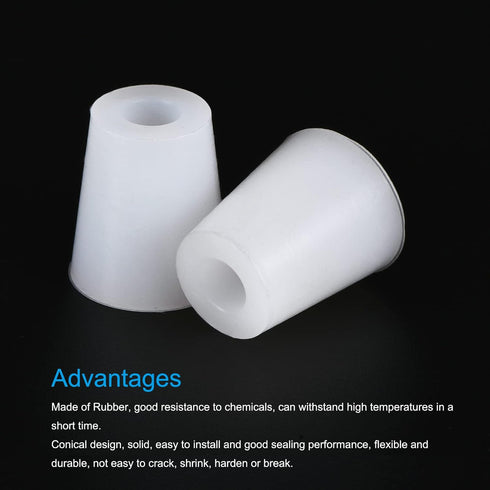 MECCANIXITY Silicone Rubber Tapered Plug 17mm to 23mm with Hole for Powder Coating, 2 Pieces