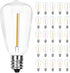 SUNSGNE 25 Pack LED String Light Bulbs, ST38 Shatterproof Replacement, E12 Screw Base, Warm White