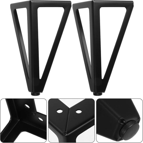 Set, 15.5cm 4 OUNONA Metal Sofa Feet and Cabinet Legs Matte Black Metal Furniture Legs Replacement for Couch, Tv Stand