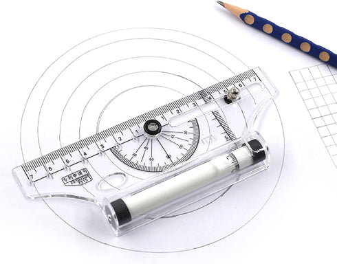 QMQJIA Portable Universal Multi-Purpose Rolling Ruler Drawing Parallel Compass-Ruler School Stationery Protractor