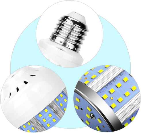 2 Pack 280W Equivalent LED Corn Light Bulb, 4000 Lumen 6500K Cool White Daylight, E26/E27 Medium Base