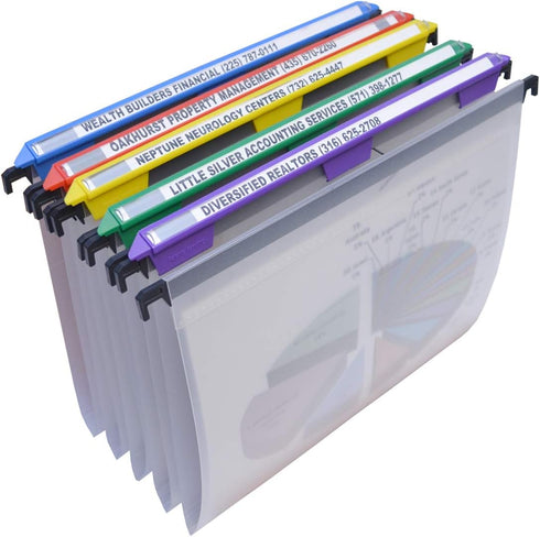 Ultimate Office MagniFile Hanging File Folders, V-Bottom Letter Size with Magnified Indexes, Set of 5