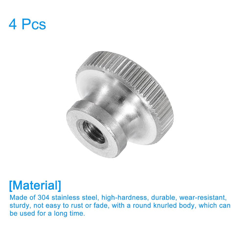 uxcell Knurled Thumb Nuts, 4Pcs M5 x D16mm Stainless Steel Round Knobs for 3D Printer Parts, Machine Tools