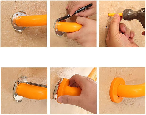ZEELYDE Shower Handle,Shower Grab Bar,Grab Bars Handle Safety Support Hand Rails, Concealed Screw Safety Bathroom Grab