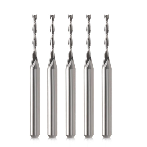 CNC Router Bits, 1/8" Shank End Mill, 1/16" Cutting Dia Flat Nose Carbide Endmill Tool Set for Wood PVC MDF