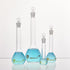 OLYCRAFT 4pcs Volumetric Flask Set, 10ml/25ml/50ml/100ml with Glass Cap for Laboratory Projects