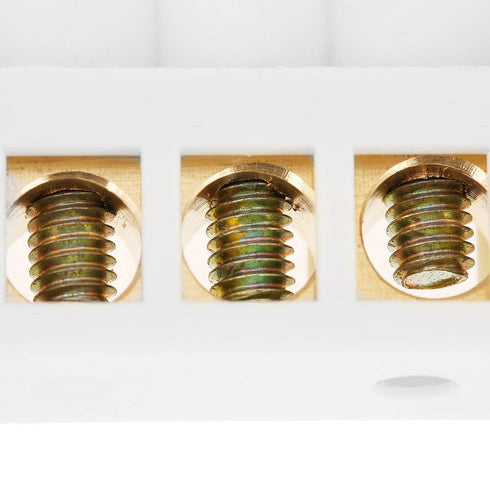 Hilitand 10pcs Terminal Blocks, 7 Hole Bridge Design Electrical Distribution Wire Screw Brass Connectors
