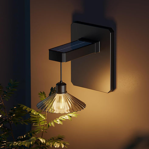 Outdoor Solar Powered Wall Light with Bulb Dusk to Dawn Wall Mount