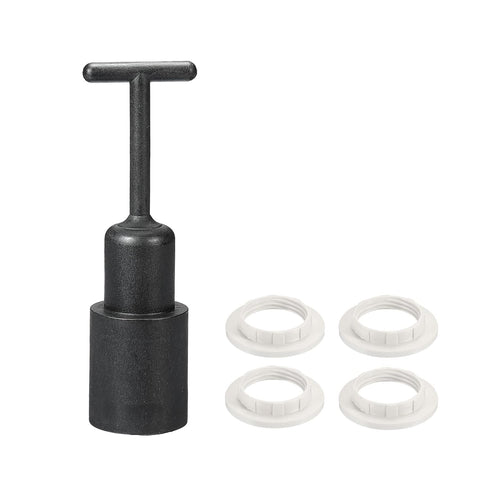 MECCANIXITY E14 Socket Ring Removal Tool, T Type with Lamp Shade Socket Rings, Light Replacing Accessories