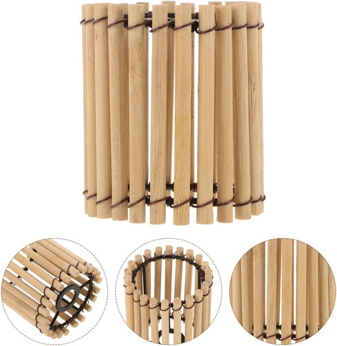 2.36 Inch ARTIBETTER Bamboo Lamp Shade Drum Lampshade Natural Wicker Lamp Cover for Table Lamps and Pendant Lighting