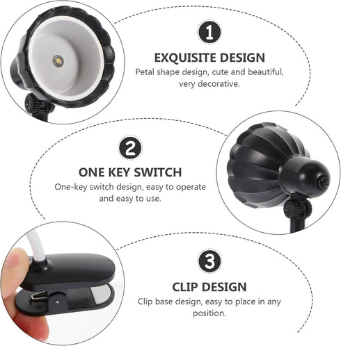 balacoo Clip Book Light Desk Clamp Light Clip on Reading Gooseneck Night Led Desk Clamp Lamp Mini Book Mini Table Lamp