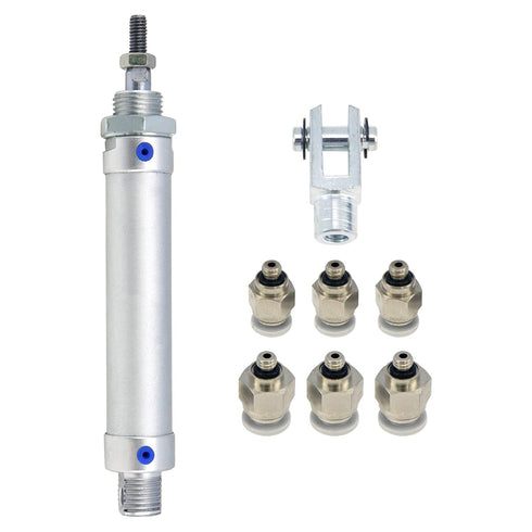 Pneumatic Cylinder, 16mm Bore 50mm Stroke Air Cylinder with Y Connector and Quick Fittings
