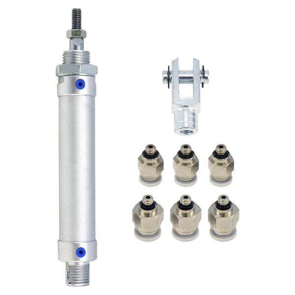 Pneumatic Cylinder, 16mm Bore 50mm Stroke Air Cylinder with Y Connector and Quick Fittings
