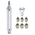 Pneumatic Cylinder, 16mm Bore 50mm Stroke Air Cylinder with Y Connector and Quick Fittings