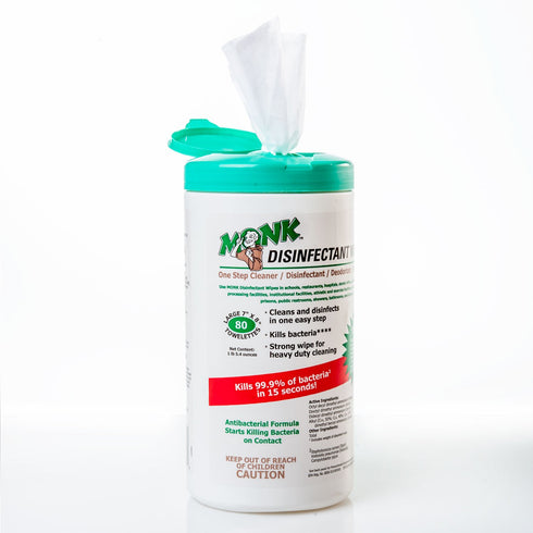 DREUMEX Monk Disinfectant Wipes, Large Lemon Breeze, Value Pack of 6 Canisters, 80 Count Each