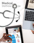 FriCARE Stethoscope for Nurses, Nursing Students, Vet - Replacement for Medical Diagnostic Gear, Grey Tubing
