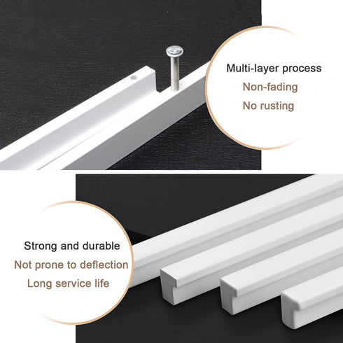 KGUDYS 4-Piece Hardware,90mm/3.5in Finger Edge Pull Handles,Kitchen Cabinet Handles,Aluminium Furniture