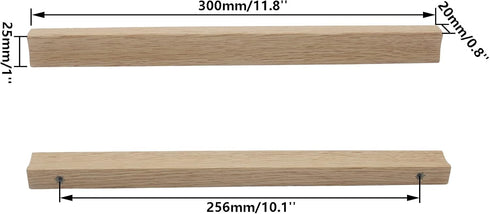 4PCS Closet 256mm/10''Hole Wooden Pull Handle, Solid Wood Dresser Wardrobe Door Pull,Cupboard Cabinet Bedside Table