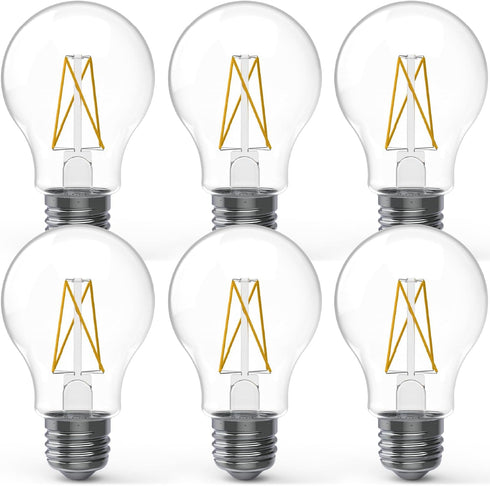 6 Pack Sunco Lighting A19 Outdoor LED Bulbs, 9W (60W Equivalent), 3000K Warm White, Photocell Sensor