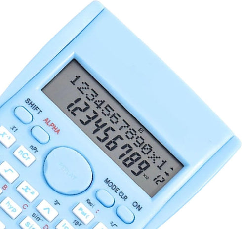 Scientific Calculator, 12 Digit Large Screen, 2 Line Fraction Calculator with Sliding Hard Cover for Students (Blue)