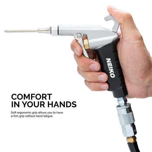 NEIKO 31121A High Flow Air Blow Gun, 3 Pc Pneumatic Air Nozzle, Dust Gun, Air Gun Compressor Accessories