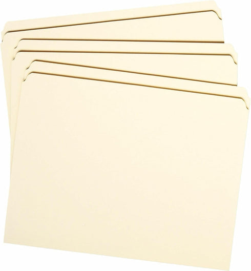 Smead File Folder, Manila, Reinforced Straight-Cut Tab, Letter Size, 100 per Box (10310)