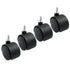 4pcs 1.5 Inch Swivel Caster Wheels, Black Nylon M8 Threaded Stem, Heavy Duty Replacement for Furniture
