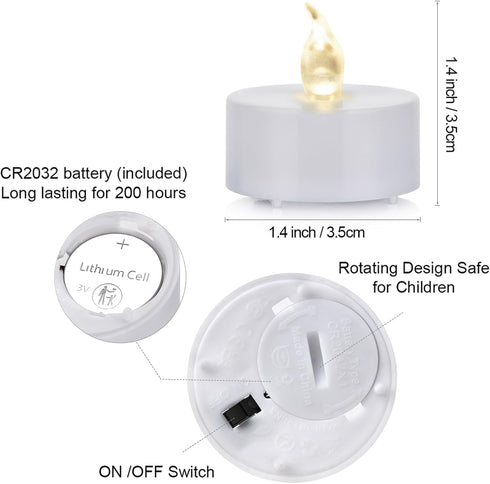 Lights:200 Pack 200+ Battery Operated LED Tea LED Flameless Bright Flickering Candles Long Lasting Hours Electric