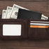 SENHAI 2 Pcs Business Card Holders, Professional Slide Out Business Card Case and Stainless Steel ID Wallet - Black