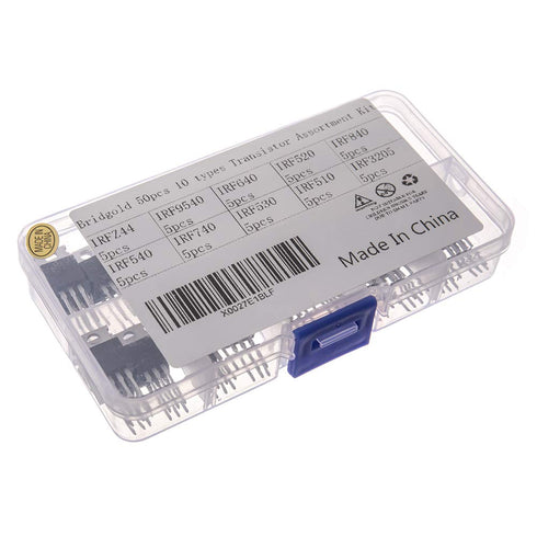 50pcs IRF Series Mosfet Transistors Assortment Kit, Including IRFZ44, IRF510, IRF520, IRF530, IRF540, IRF640, IRF740,