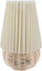 F&Yard Small Table Lamp Bedside Nightstand Mini Lamp, Rattan Pleated Aesthetic Vintage Lamp